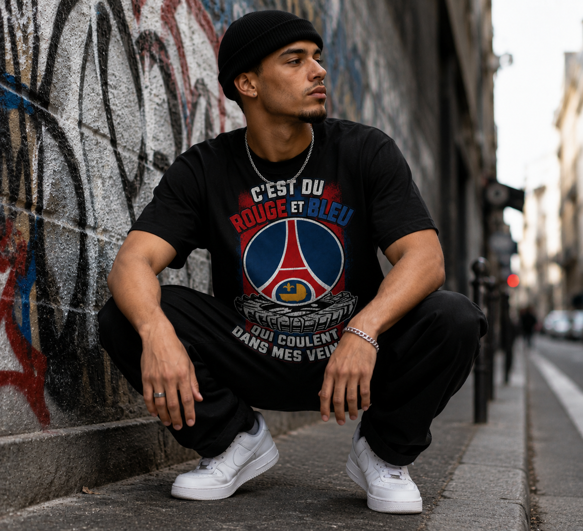 T-SHIRT PSG ROUGE & BLEU