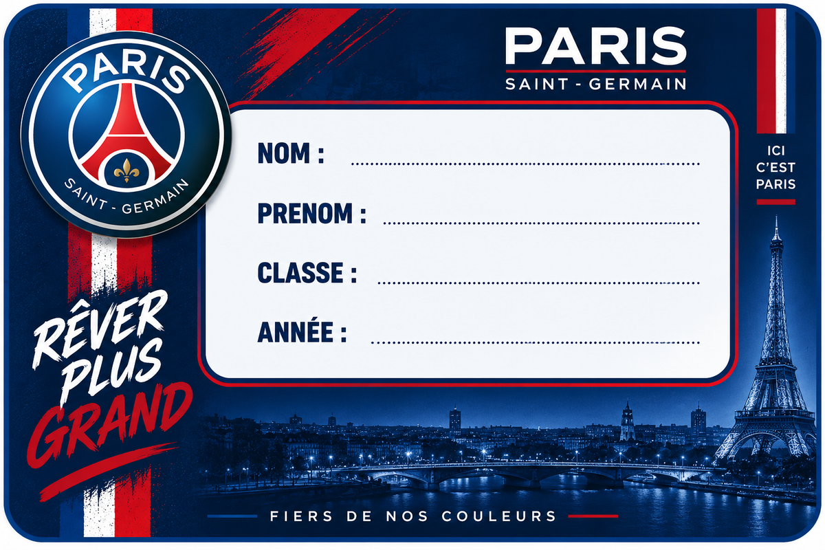 🏫 Étiquettes de cahier – Spécial Rentrée ⚽
