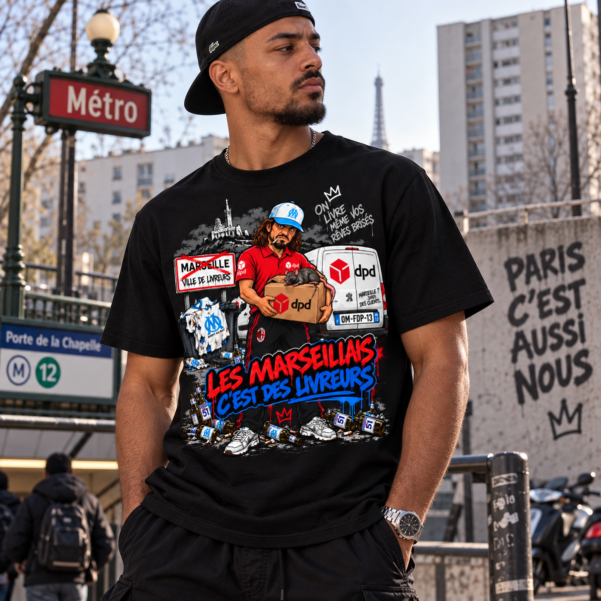T-shirt « Les Marseillais c’est des livreurs » 🔴🔵