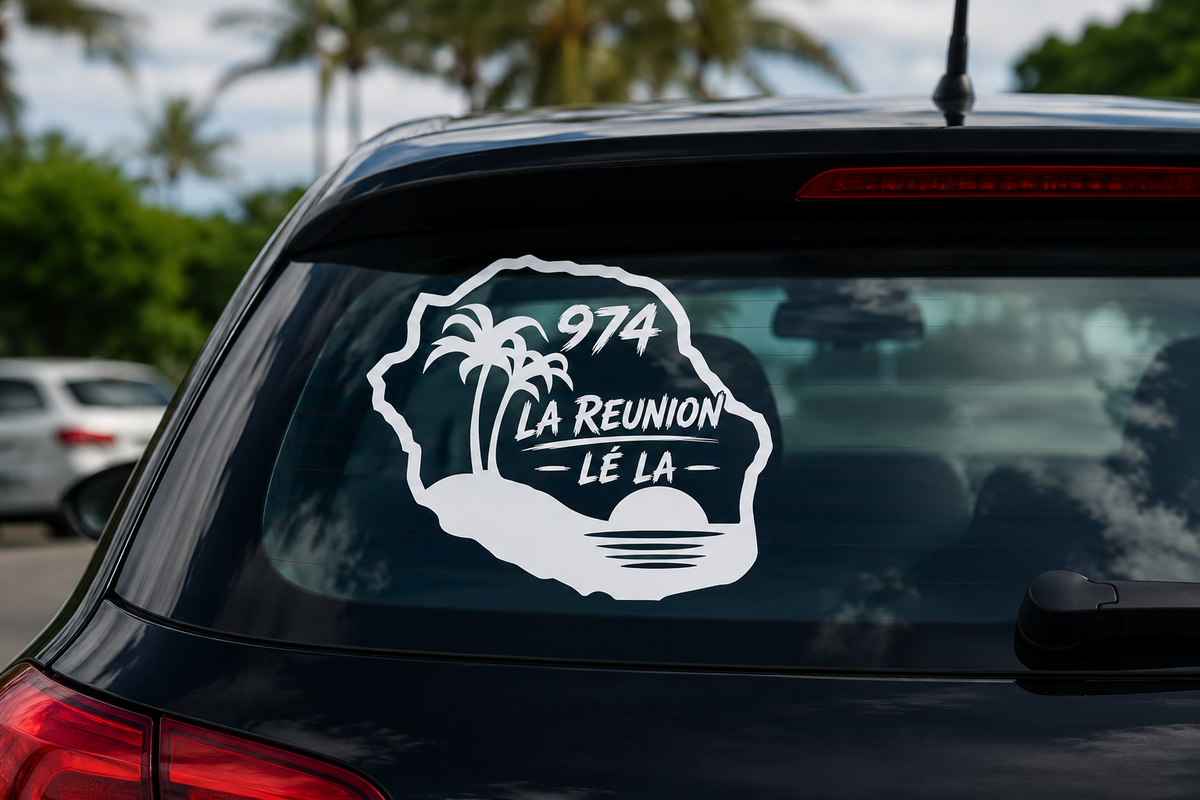 Sticker voiture – La Réunion Lé La 974