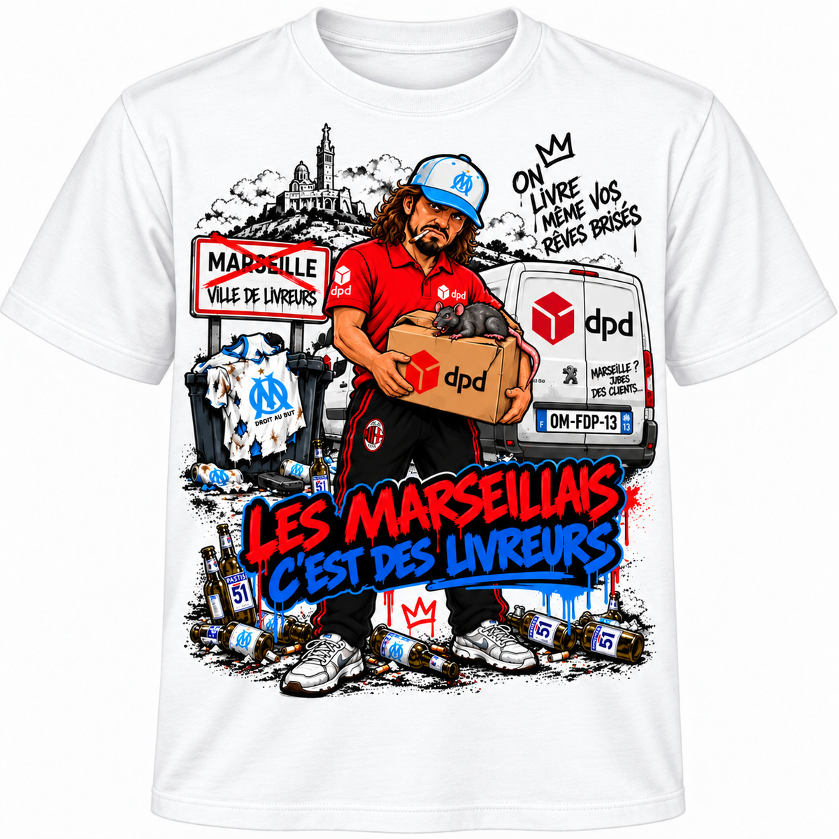 T-shirt « Les Marseillais c’est des livreurs » 🔴🔵