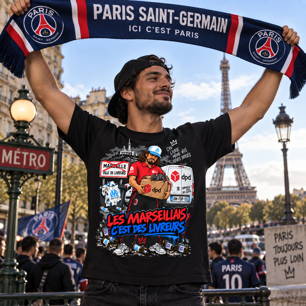 T-shirt « Les Marseillais c’est des livreurs » 🔴🔵
