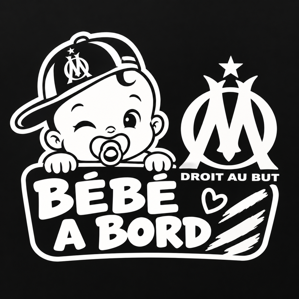 Sticker voiture – Bebe a bord OM
