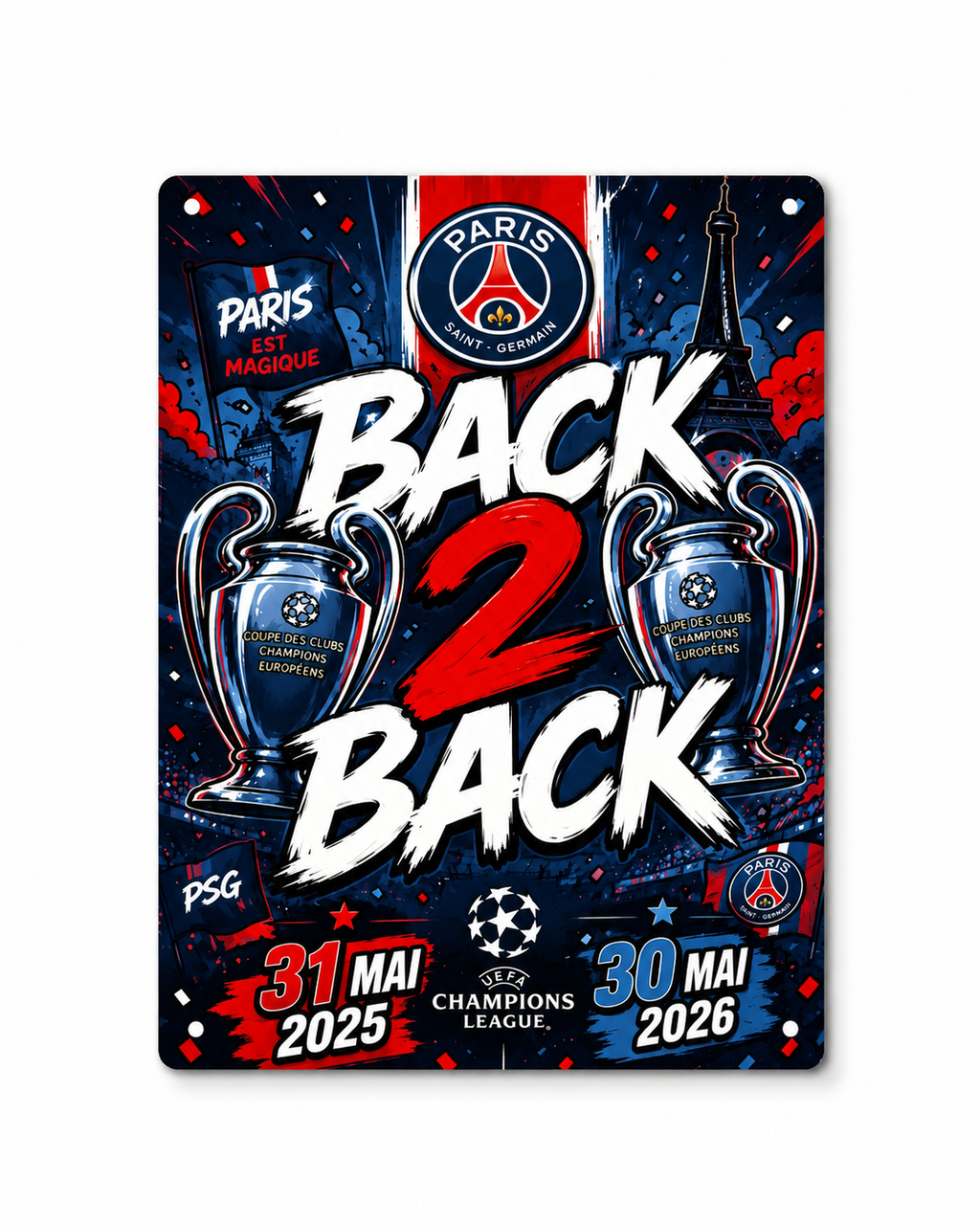 PLAQUE ALU DECORATION PSG