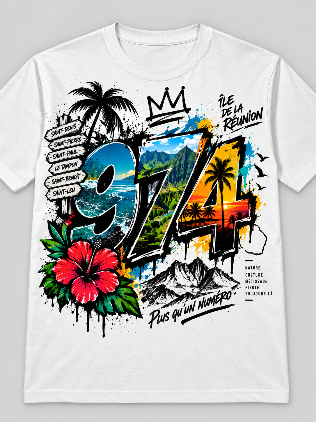 T-SHIRT ILE DE LA REUNION - 974