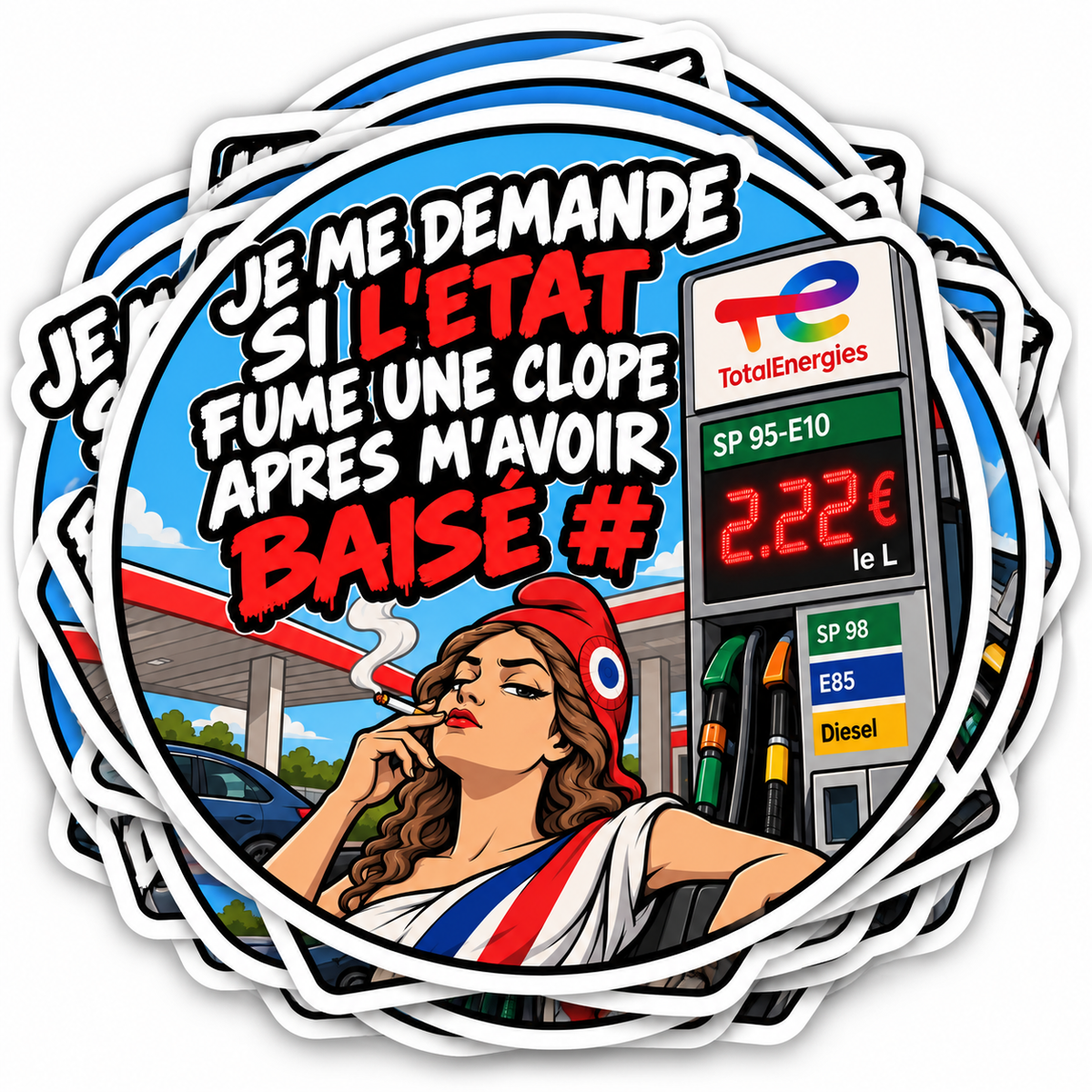 STICKER HUMOUR – L’ÉTAT & LE PRIX DE L’ESSENCE