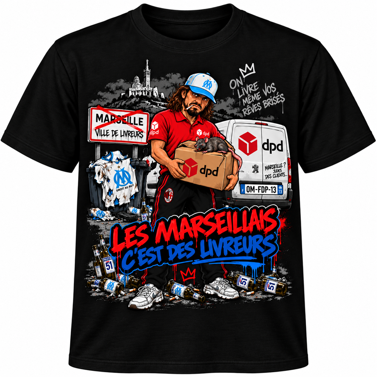 T-shirt « Les Marseillais c’est des livreurs » 🔴🔵